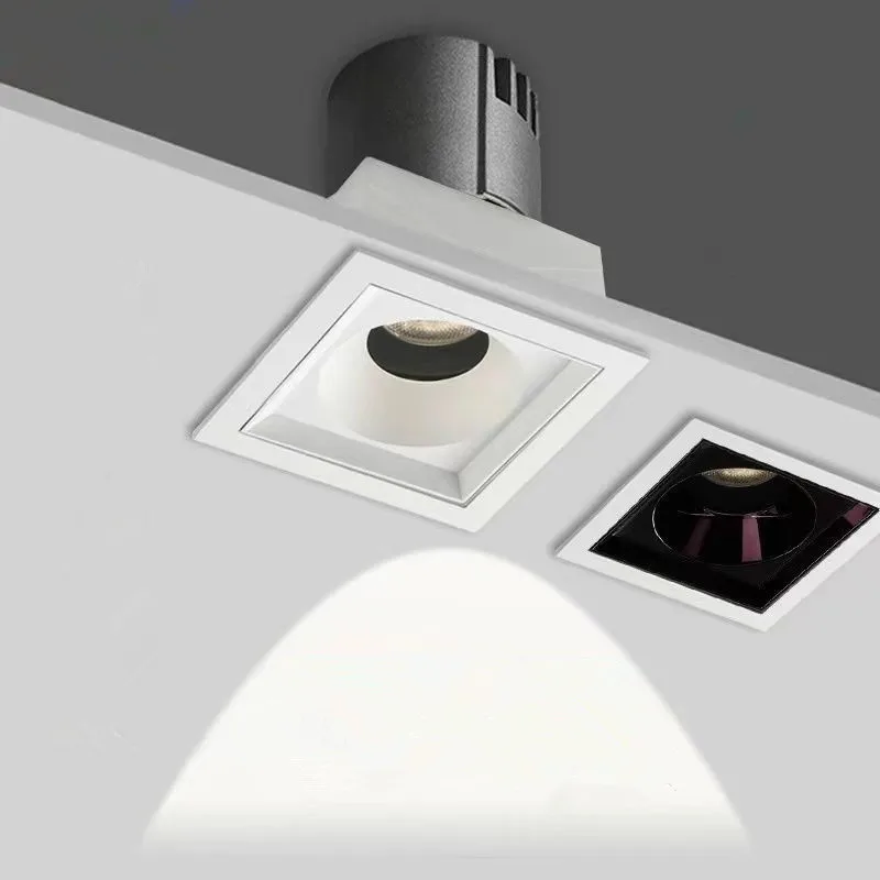 Square LED spotlight embedded single head intelligent wall washing and anti glare bracket without main light, living room light
Square LED spotlight embedded single head intelligent wall washing and anti glare bracket without main light, living room light