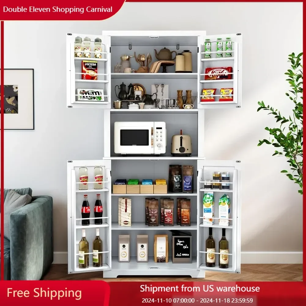 72" Kitchen Pantry Storage Cabinet, Freestanding Larder Cupboard, Kitchen Hutch Cabinet with Microwave Stand,Kitchen Cabinets
72" Kitchen Pantry Storage Cabinet, Freestanding Larder Cupboard, Kitchen Hutch Cabinet with Microwave Stand,Kitchen Cabinets