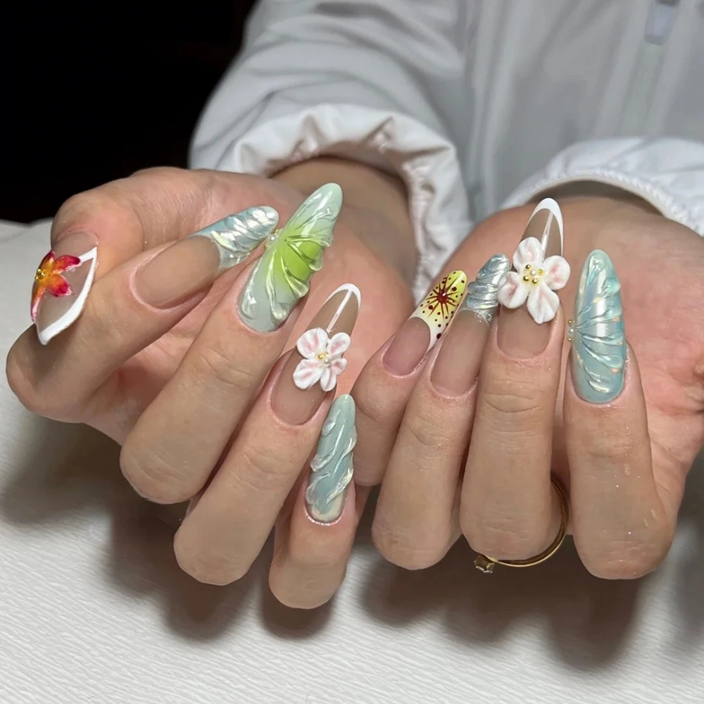 10Pcs Handmade Artificial Full Cover Press On Nails Girls 3D Style Cute Long Almond Pattern ABS Material Nail Art Salon with Set
10Pcs Handmade Artificial Full Cover Press On Nails Girls 3D Style Cute Long Almond Pattern ABS Material Nail Art Salon with Set