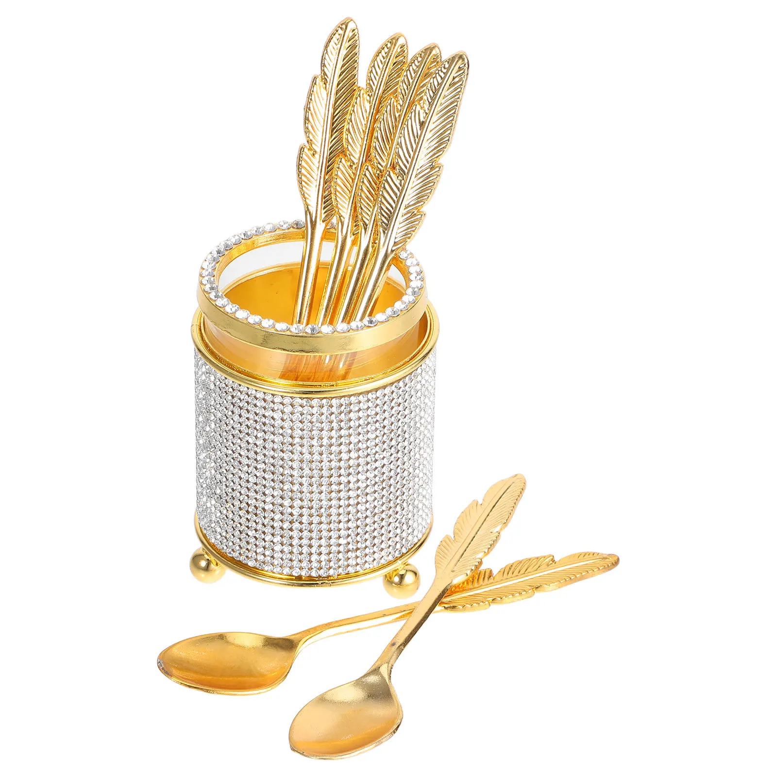 1Set Coffee Spoons Gold Zinc Alloy Mini Dessert Spoon Set Rhinestone Glass Cup Base Coffee Spoon Organizer for Tea and
1Set Coffee Spoons Gold Zinc Alloy Mini Dessert Spoon Set Rhinestone Glass Cup Base Coffee Spoon Organizer for Tea and