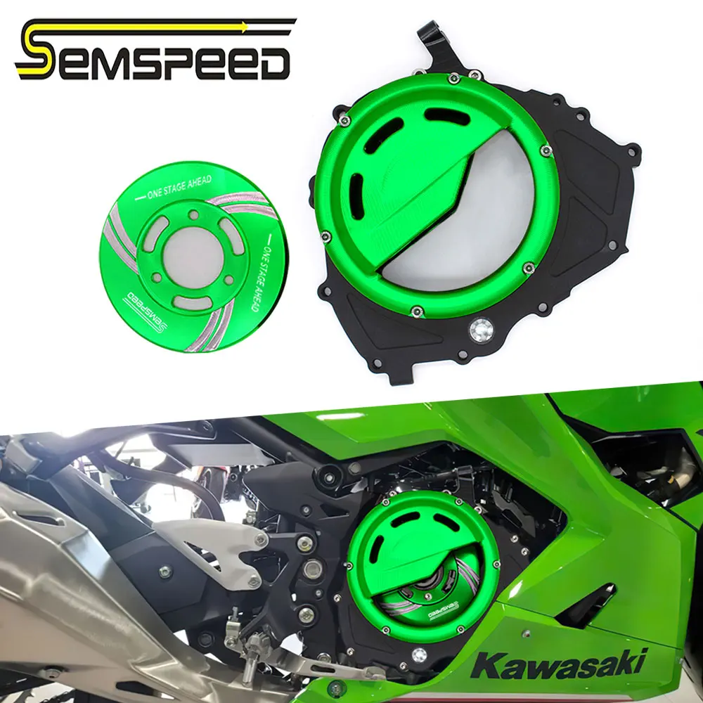 SEMSPEED For Kawasaki Ninja400 Transparent Clutch Cover Motorcycle Engine Protector Guard Pressure Plate Kit Clear CNC Aluminum
SEMSPEED For Kawasaki Ninja400 Transparent Clutch Cover Motorcycle Engine Protector Guard Pressure Plate Kit Clear CNC Aluminum