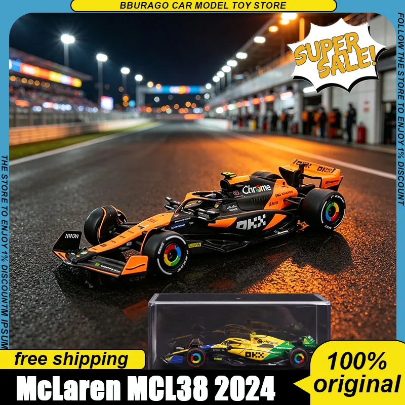 Bburago 1:43 Mclaren Mcl38 2024 Static Alloy Collectible Diecast Model Authentic Full Sponsor Livery Real Rubber Tires Detailed
Bburago 1:43 Mclaren Mcl38 2024 Static Alloy Collectible Diecast Model Authentic Full Sponsor Livery Real Rubber Tires Detailed