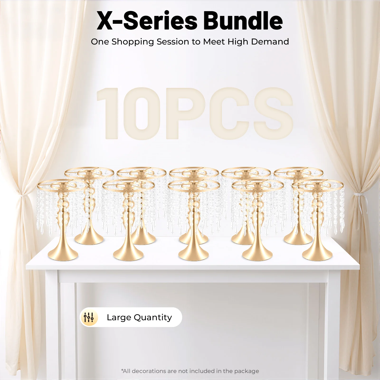 Crystal Flower Stand, 10 Pcs Gold Medium Vase Set 35cm Height, 20cm Top Diameter Double Ring Design Floral Arrangement Holder
Crystal Flower Stand, 10 Pcs Gold Medium Vase Set 35cm Height, 20cm Top Diameter Double Ring Design Floral Arrangement Holder