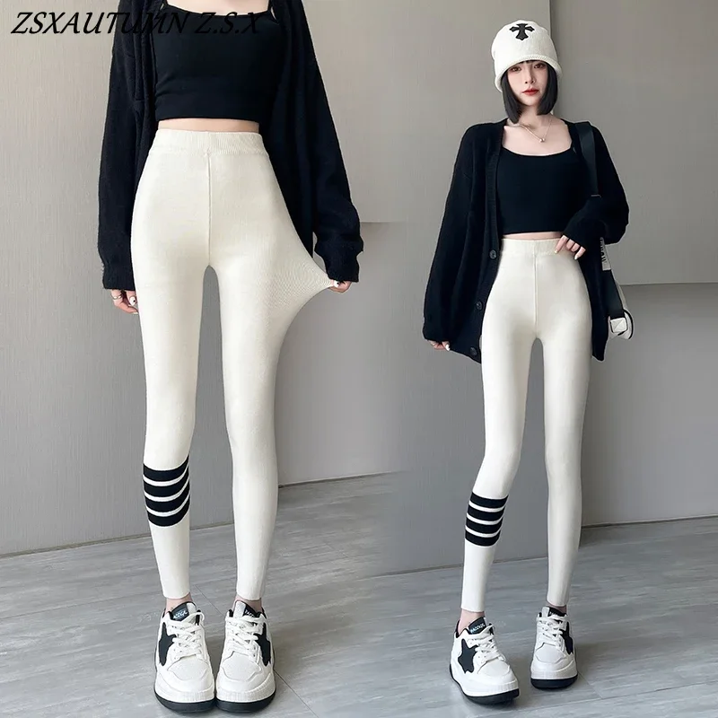 Autumn Winter Women's Slimming High Waist Elastic Leggings Knit Four-bar Road Running Tights Night Light Small Footed Tights
Autumn Winter Women's Slimming High Waist Elastic Leggings Knit Four-bar Road Running Tights Night Light Small Footed Tights