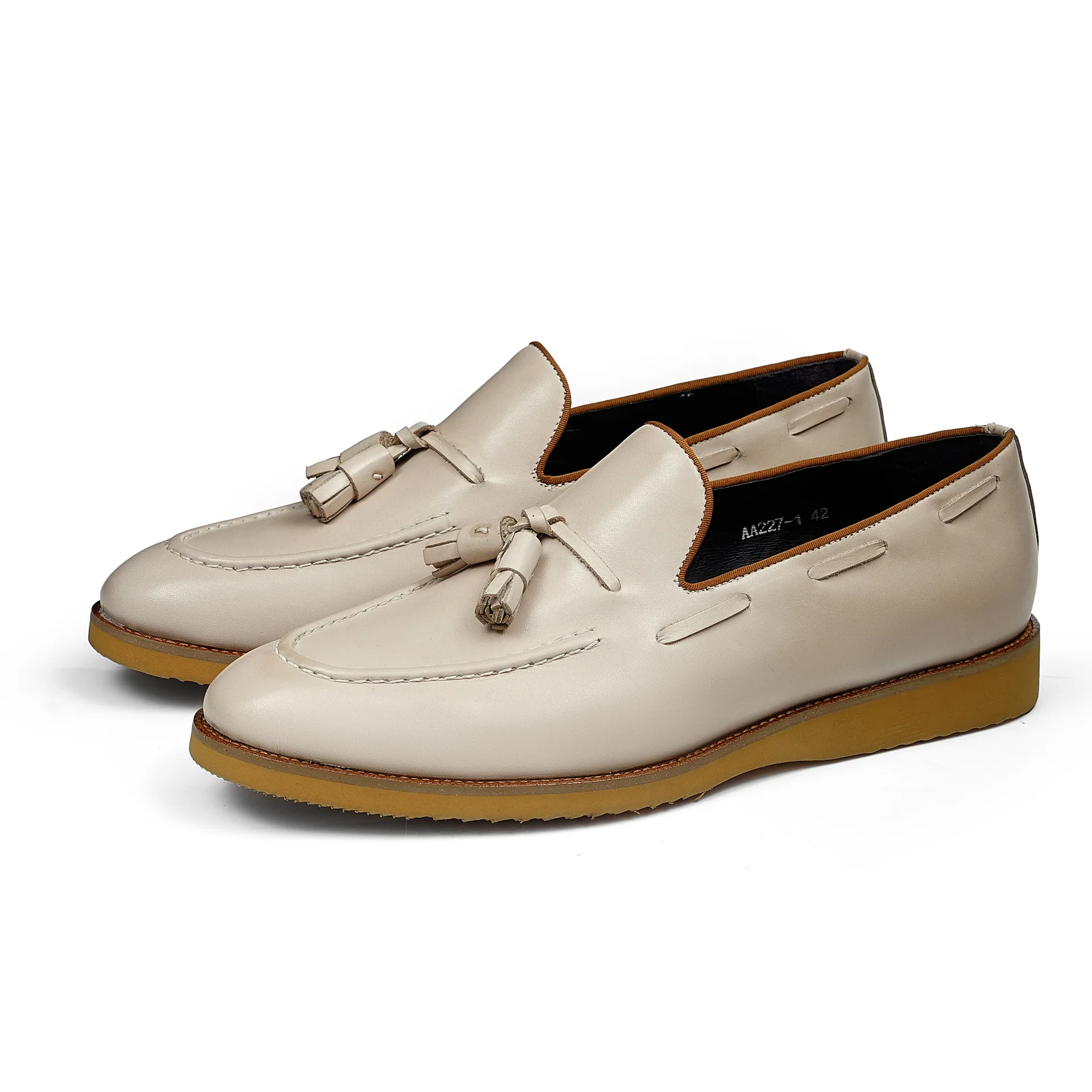 Men's Cream White Tassel Loafers Lightweight Rubber Sole Leather Slip-On Shoes for Casual Business Daily Office and Weekend Wear
Men's Cream White Tassel Loafers Lightweight Rubber Sole Leather Slip-On Shoes for Casual Business Daily Office and Weekend Wear