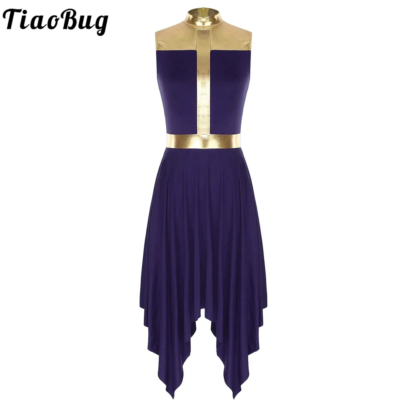 Women Liturgical Dance Performance Dress Sleeveless Metallic Patchwork Tunic Irregular Hem Dress Lyrical Ballroom Ballet Dresses
Women Liturgical Dance Performance Dress Sleeveless Metallic Patchwork Tunic Irregular Hem Dress Lyrical Ballroom Ballet Dresses