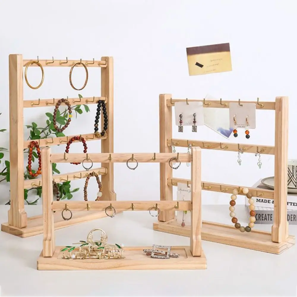 Wooden Jewelry Storage Rack with Hooks Simple Jewelry Display Stand Multi-layer Detachable Bathroom Shelf Washroom
Wooden Jewelry Storage Rack with Hooks Simple Jewelry Display Stand Multi-layer Detachable Bathroom Shelf Washroom