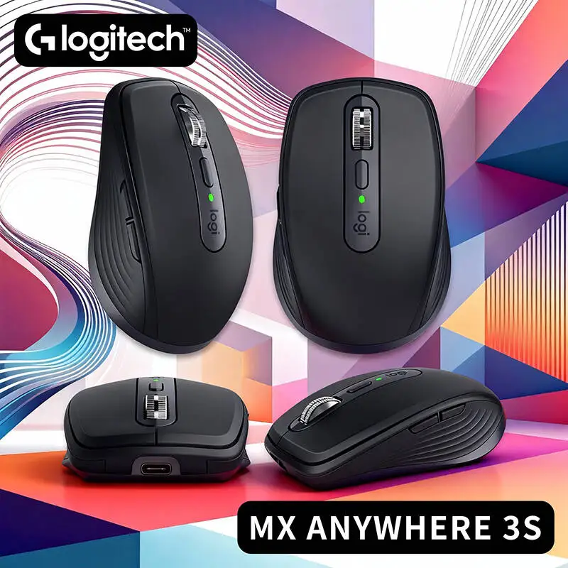 Logitech MX Anywhere 3S Travel Mouse - 8000 DPI, MagSpeed Scroll, 3-Device Connect, Travel-Ready, USB-C Charging