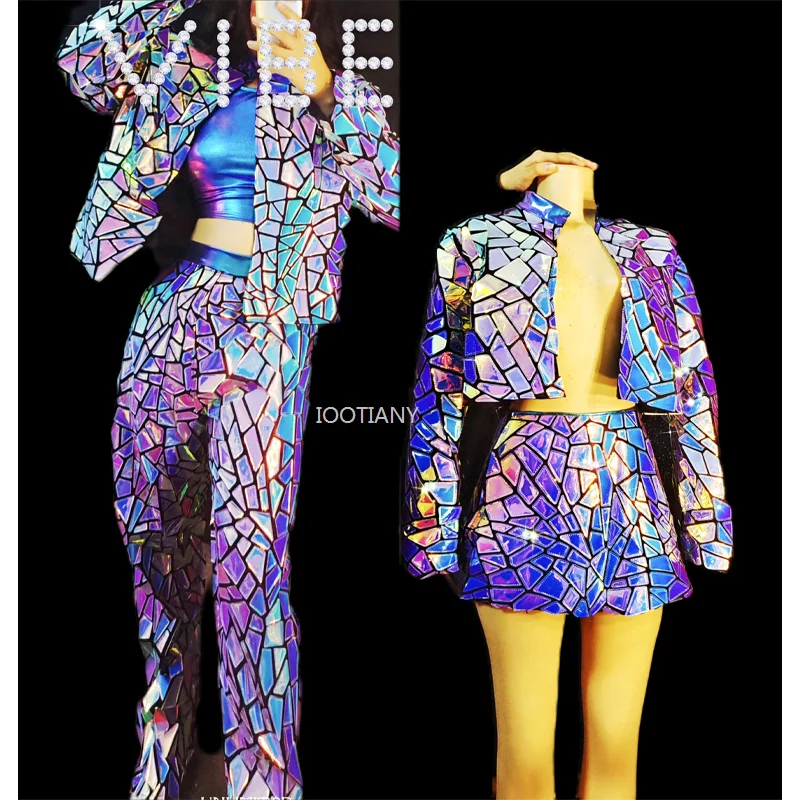 Purple Laser Mirrors Stage Performance Costume Women Singer Jazz Dance Shiny Suits Sequins Jacket Skirt Pants Performance Outfit
Purple Laser Mirrors Stage Performance Costume Women Singer Jazz Dance Shiny Suits Sequins Jacket Skirt Pants Performance Outfit
