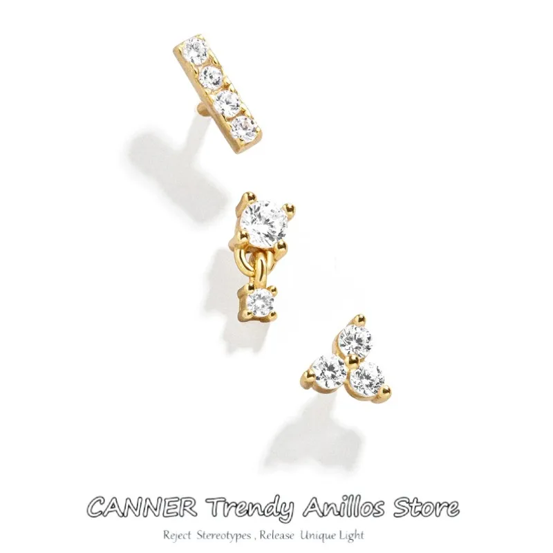 CANNER 3PCS/Set Piercing Aretes 925 Sterling Silver Clear Charms Mini Stud Earring For Women plata de ley 925 Earring Jewerly
CANNER 3PCS/Set Piercing Aretes 925 Sterling Silver Clear Charms Mini Stud Earring For Women plata de ley 925 Earring Jewerly