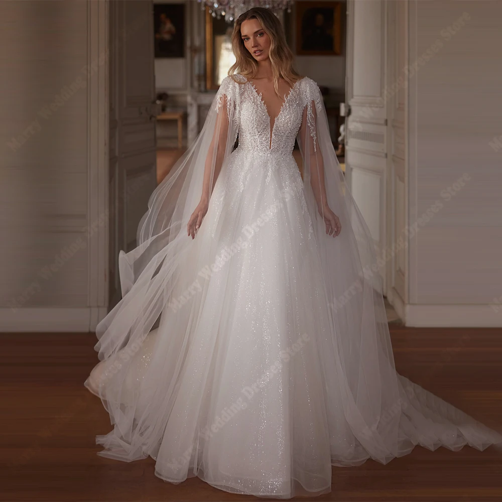 Beautiful A-Line Women Wedding Dresses Sexy V-Neck Lace Appliques Tulle Bridal Gowns Engagement Banquet Vestidos De Novias 2026
Beautiful A-Line Women Wedding Dresses Sexy V-Neck Lace Appliques Tulle Bridal Gowns Engagement Banquet Vestidos De Novias 2026
