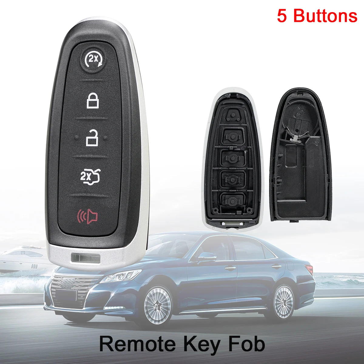 5 Button Smart Car Remote Smart Key Shell Cover Replacements for Ford Explorer Edge Escape Flex Taurus 2011 2012 2013 2014 2015
5 Button Smart Car Remote Smart Key Shell Cover Replacements for Ford Explorer Edge Escape Flex Taurus 2011 2012 2013 2014 2015