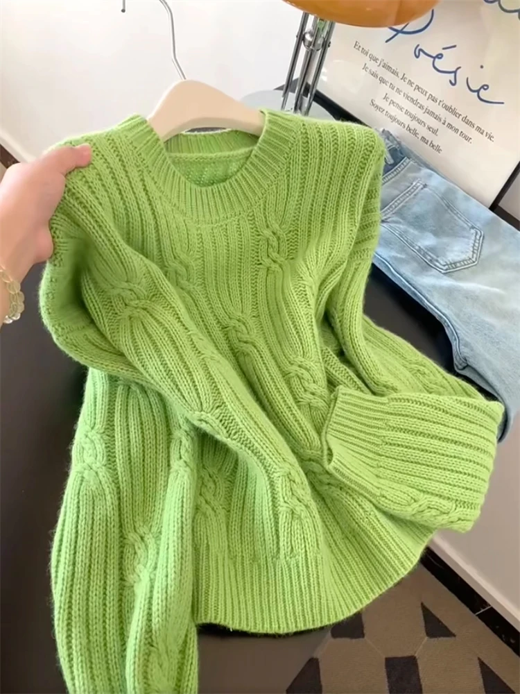 Autumn New Style Lazy Green Overhead Twisted Knitted Long Sleeve Women's Soft Cozy Sweater Fashionable Versatile Comfortable ...
Autumn New Style Lazy Green Overhead Twisted Knitted Long Sleeve Women's Soft Cozy Sweater Fashionable Versatile Comfortable ...