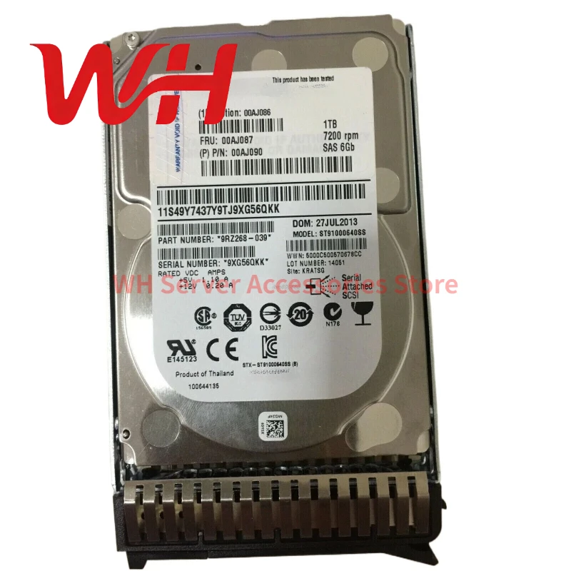 for Lenovo 00AJ090 1TB 00AJ086 00AJ087 SAS 6Gb/s 2.5" 7.2K Enterprise HDD Server Hard Disk Drive
for Lenovo 00AJ090 1TB 00AJ086 00AJ087 SAS 6Gb/s 2.5" 7.2K Enterprise HDD Server Hard Disk Drive
