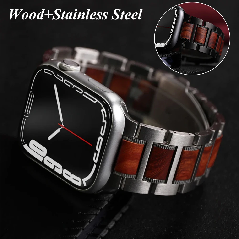 Wooden Strap For Apple Watch Ultra 10 9 8 7 6 5 4 SE Stainless Steel Link bracelet Band iWatch Ultra 2 49mm 46mm 44mm 41mm 45mm
Wooden Strap For Apple Watch Ultra 10 9 8 7 6 5 4 SE Stainless Steel Link bracelet Band iWatch Ultra 2 49mm 46mm 44mm 41mm 45mm