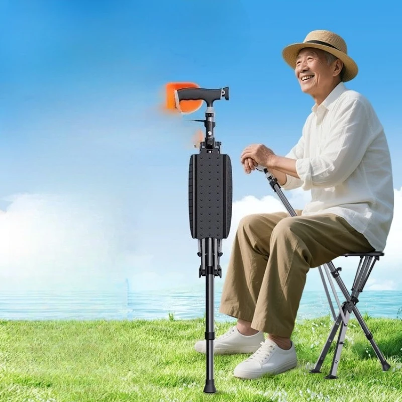 Foldable Walking Cane with Seat for Elderly, Portable Lightweight Mobility Aid Stick Convertible to Stool, Multi-Function Cane
Foldable Walking Cane with Seat for Elderly, Portable Lightweight Mobility Aid Stick Convertible to Stool, Multi-Function Cane