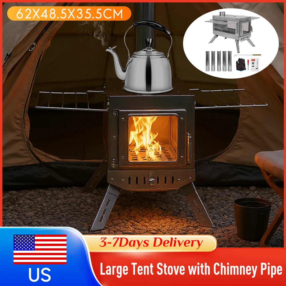 Портативная дровяная печь с дымоходом, большая, из нержавеющей стали, устойчивая к ржавчине, для палаток, укрытий, кемпинга, приготовления пищи на открытом воздухе, обогрева
Портативная дровяная печь с дымоходом, большая, из нержавеющей стали, устойчивая к ржавчине, для палаток, укрытий, кемпинга, приготовления пищи на открытом воздухе, обогрева