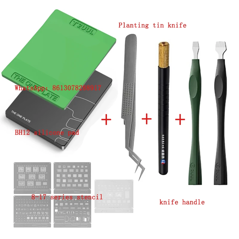 2UUL BH12 THE ONE PLATE Magnetic Curved Reballing Platform With Silicone Pad With 8-17 Series Comprehensive Tin Planting Mesh
2UUL BH12 THE ONE PLATE Magnetic Curved Reballing Platform With Silicone Pad With 8-17 Series Comprehensive Tin Planting Mesh