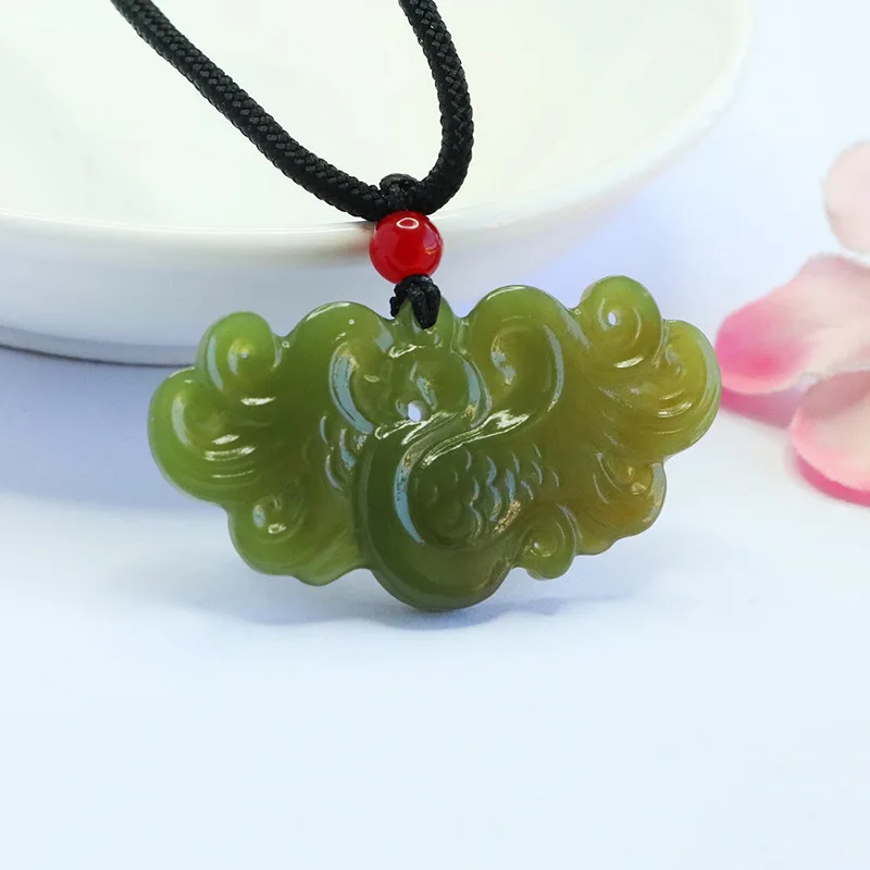Натуральный зеленый нефритовый кулон-феникс Хотан, модное ожерелье, китайское ручной работы, для расслабления и исцеления, подарок на удачу для женщин и мужчин, на шнурке
Натуральный зеленый нефритовый кулон-феникс Хотан, модное ожерелье, китайское ручной работы, для расслабления и исцеления, подарок на удачу для женщин и мужчин, на шнурке