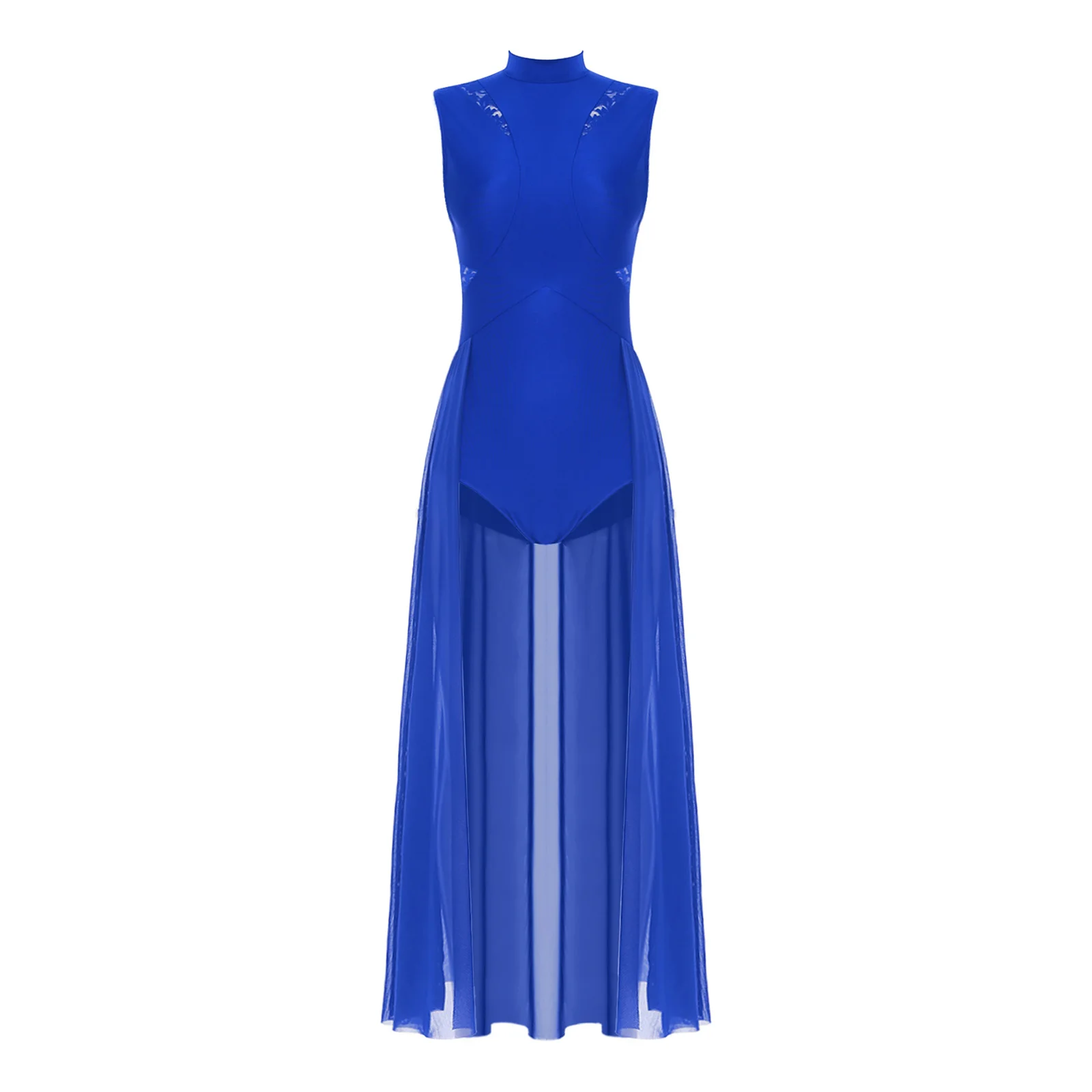 Womens Contemporary Lyrical Dance Leotard Dress Floral Lace Mesh Splice Mock Neck Sleeveless One Piece Skirt Dress Dance Costume
Womens Contemporary Lyrical Dance Leotard Dress Floral Lace Mesh Splice Mock Neck Sleeveless One Piece Skirt Dress Dance Costume
