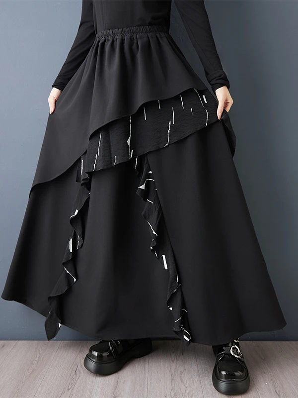 Authentic Spring New k Sle Printed Splicing A-Line Skirt Asymmetrical High Waist Polyester Fiber Casual Skirt
Authentic Spring New k Sle Printed Splicing A-Line Skirt Asymmetrical High Waist Polyester Fiber Casual Skirt