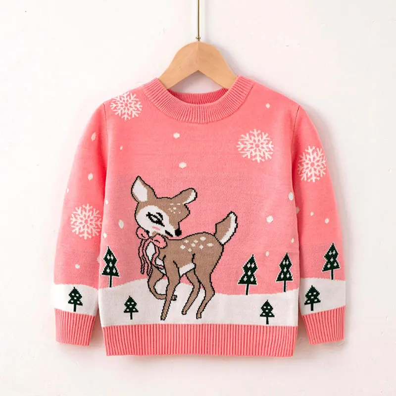 Kids Cute Cartoon Deer Snowflake Jacquard Christmas Warm Pullover Sweater Knitwear Baby Girls Autumn Winter Xmas Sweaters
Kids Cute Cartoon Deer Snowflake Jacquard Christmas Warm Pullover Sweater Knitwear Baby Girls Autumn Winter Xmas Sweaters