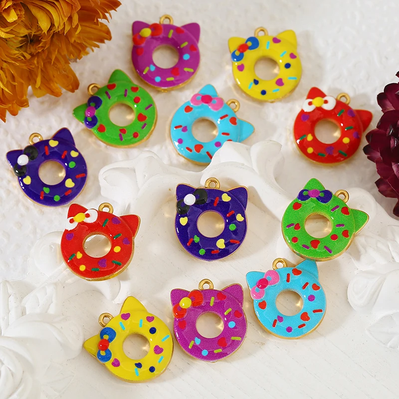 3pcs Stainless Steel Fashion Donut Charms for Jewelry Making 18K Enamel Pendant DIY Earrings Necklace Jewelry Making Accessories
3pcs Stainless Steel Fashion Donut Charms for Jewelry Making 18K Enamel Pendant DIY Earrings Necklace Jewelry Making Accessories