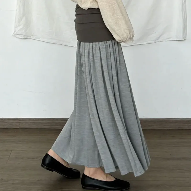 Casual Elastic Button Basic Long Skirts Summer High Waist Women's Clothing Stylish Patchwork Folds Vintage A-Line Korean Skirts
Casual Elastic Button Basic Long Skirts Summer High Waist Women's Clothing Stylish Patchwork Folds Vintage A-Line Korean Skirts