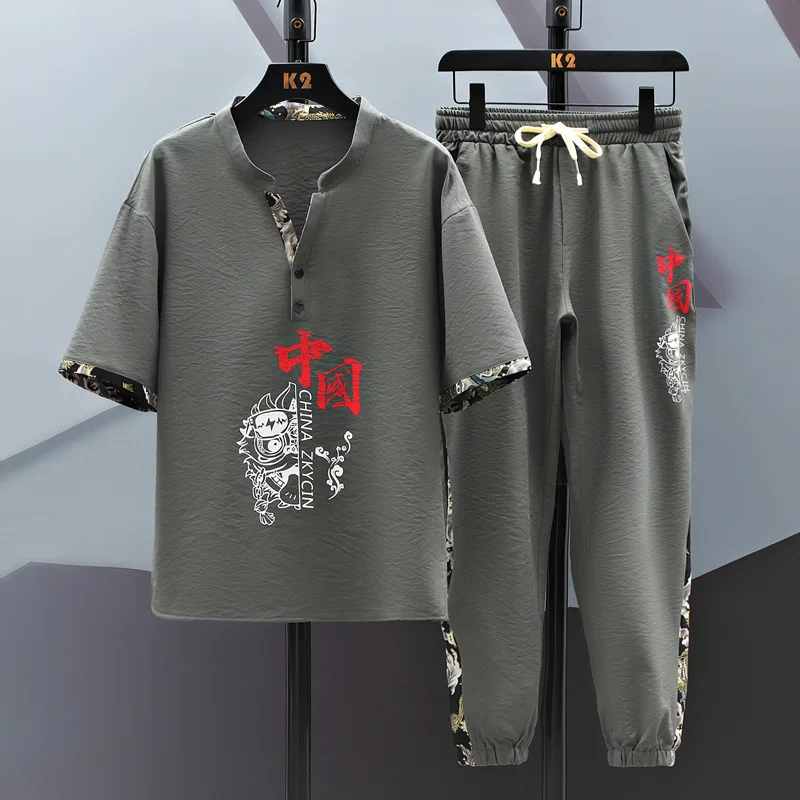 Summer Men Chinese Style Print Sets Men Traditional Two Piece Set Hanfu Shirt +Pants Casual Outfit Fashion Streetwear Tang Suit
Summer Men Chinese Style Print Sets Men Traditional Two Piece Set Hanfu Shirt +Pants Casual Outfit Fashion Streetwear Tang Suit
