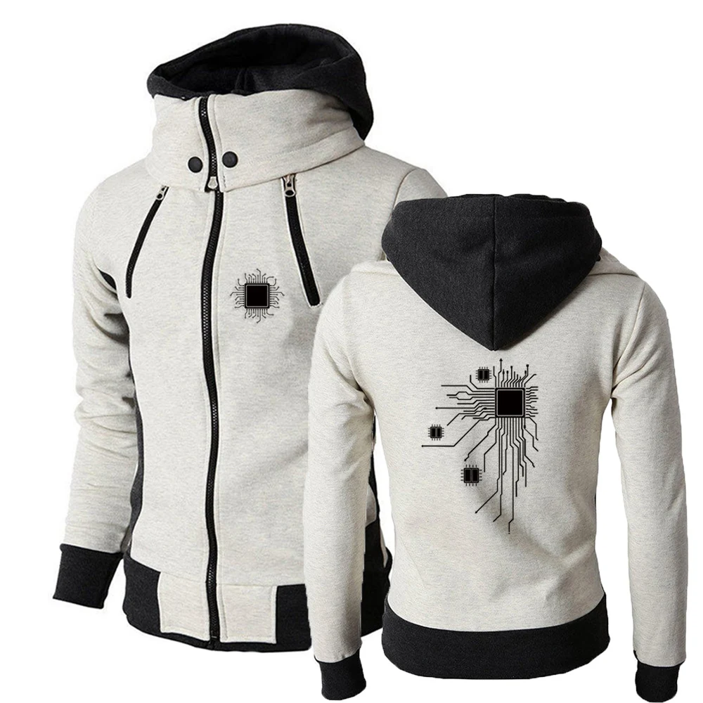 2025 Spring Autumn CPU Processor Circuit Diagram Logo Print Men's Solid Color Zipper Hoodies Streetwear Lapel Collar Jacket Coat
2025 Spring Autumn CPU Processor Circuit Diagram Logo Print Men's Solid Color Zipper Hoodies Streetwear Lapel Collar Jacket Coat