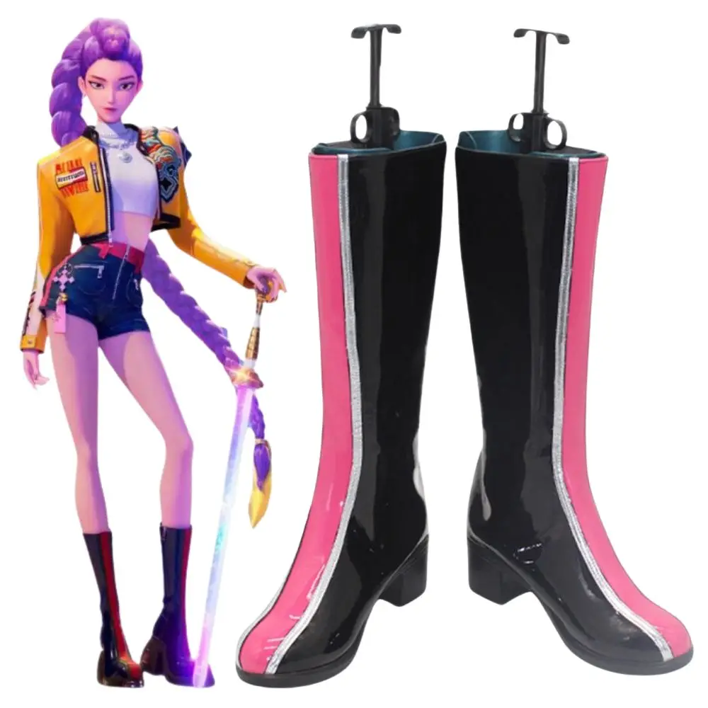 Kpop Demon Hunters Rumi, ботинки для косплея, обувь из искусственной кожи для женщин, обувь для ролевых игр, аксессуары для костюмов на Хэллоуин 
Kpop Demon Hunters Rumi, ботинки для косплея, обувь из искусственной кожи для женщин, обувь для ролевых игр, аксессуары для костюмов на Хэллоуин