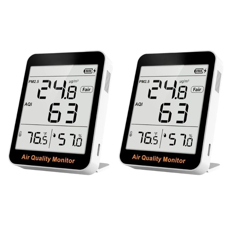 Портативный детектор качества воздуха AQI PM2.5, температуры и влажности для дома, офиса, школы, с питанием от батареи
Портативный детектор качества воздуха AQI PM2.5, температуры и влажности для дома, офиса, школы, с питанием от батареи