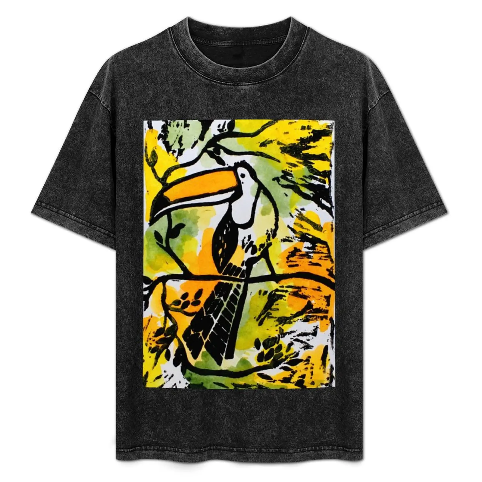 Colorful Toucan / Tropical Bird in Trees Watercolor and Printmaking T-Shirt Streetwear Print Tee Shirt
Colorful Toucan / Tropical Bird in Trees Watercolor and Printmaking T-Shirt Streetwear Print Tee Shirt