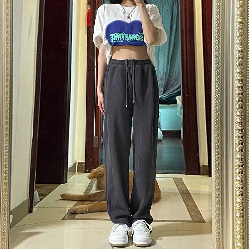 Elastic Waist Slim Lace-Up Simple Straight Pants 2023 Autumn Winter Fashion Women Pants Casual Loose High Waist Wide Leg Pants
Elastic Waist Slim Lace-Up Simple Straight Pants 2023 Autumn Winter Fashion Women Pants Casual Loose High Waist Wide Leg Pants