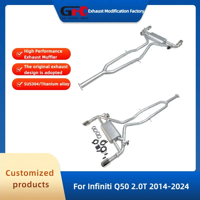Catback Valvetronic Exhaust Pipe for Infiniti Q50S 2.0T 2014-2024 High-Performance Stainless Steel Valve Exhaust Muffler System
Catback Valvetronic Exhaust Pipe for Infiniti Q50S 2.0T 2014-2024 High-Performance Stainless Steel Valve Exhaust Muffler System