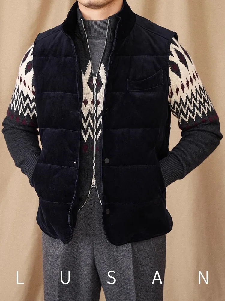 Men's Corduroy Down Vest - Autumn Winter Slimming Cold-Proof Warm Fashionable Puffer
Men's Corduroy Down Vest - Autumn Winter Slimming Cold-Proof Warm Fashionable Puffer