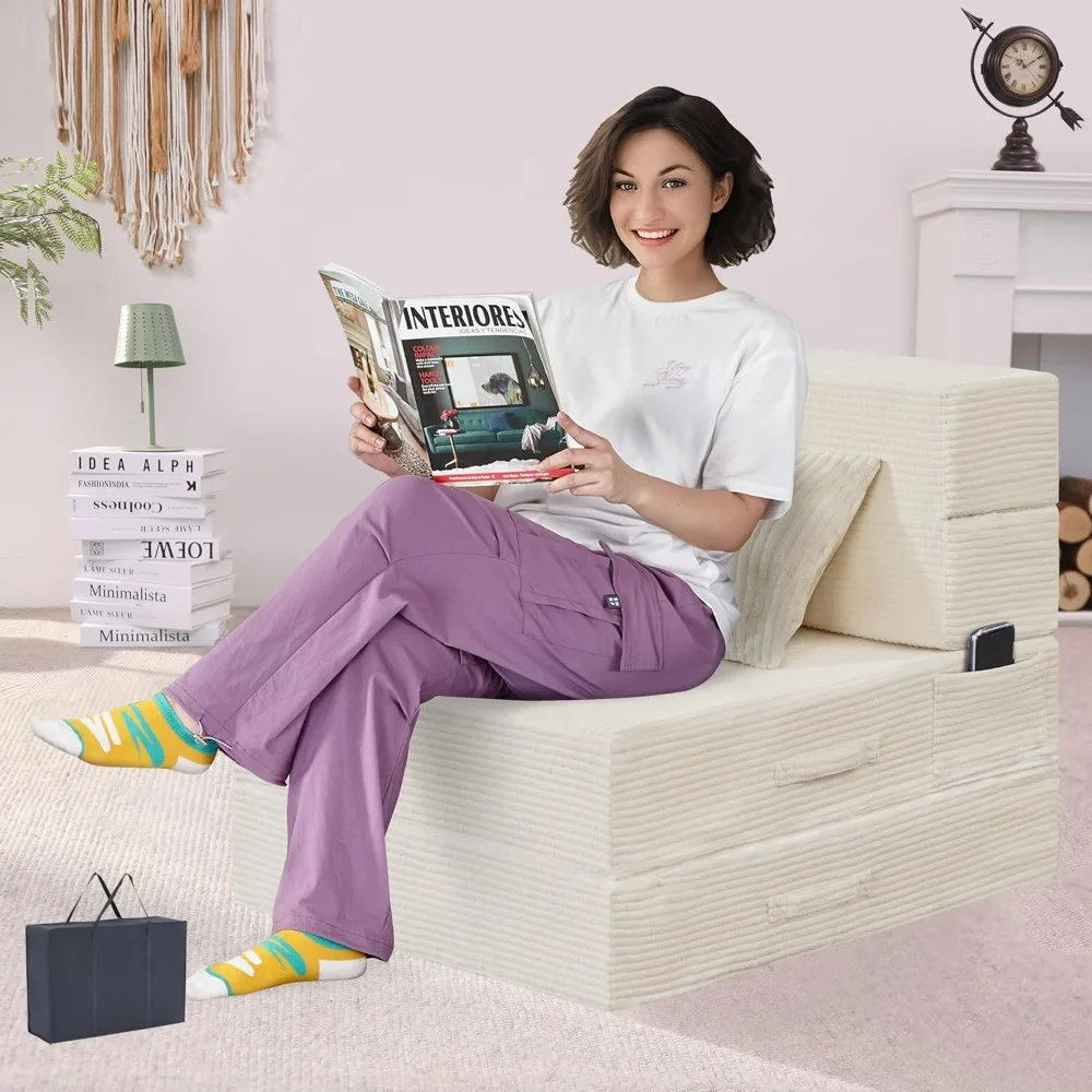 Folding Sofa Bed 4 in 1 Convertible Sleeper Chair Pillow Single Memory Foam Fold Out Chair Bed Modern Floor Futon Sofa Couch
Folding Sofa Bed 4 in 1 Convertible Sleeper Chair Pillow Single Memory Foam Fold Out Chair Bed Modern Floor Futon Sofa Couch