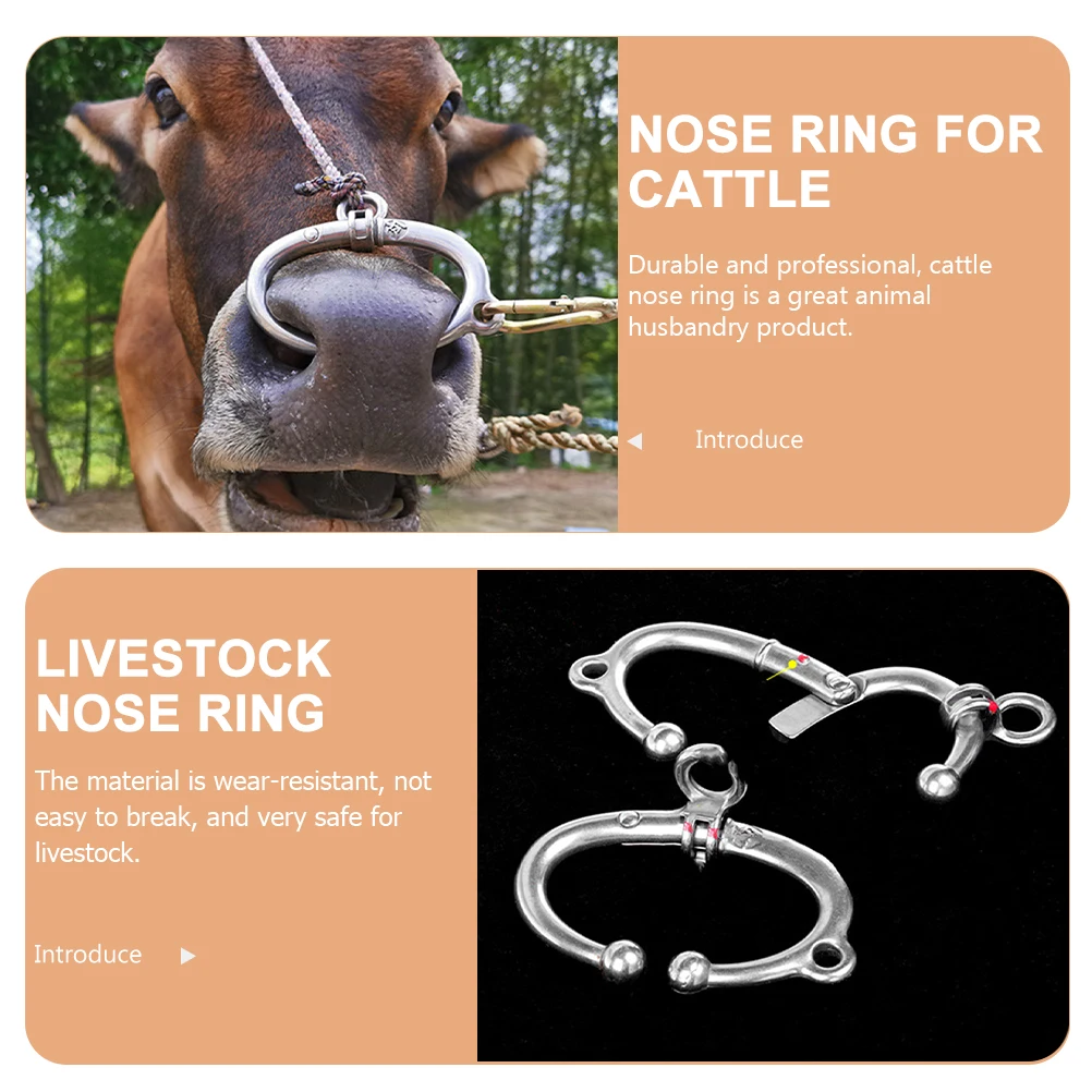 Stainless Steel Cattle Nose Ring Smooth Surface Spring Function Durable Metal Cow Ring 1100 Pounds Clamps Livestock Supplies Pet
Stainless Steel Cattle Nose Ring Smooth Surface Spring Function Durable Metal Cow Ring 1100 Pounds Clamps Livestock Supplies Pet