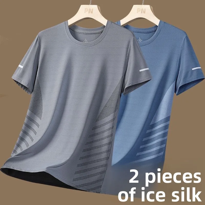 Ice Silk ort Sve T-irt Men's Summer Thin Qui Dry Me Sport f Sve Casual Elastic round Ne Faion Urban Sle
Ice Silk ort Sve T-irt Men's Summer Thin Qui Dry Me Sport f Sve Casual Elastic round Ne Faion Urban Sle