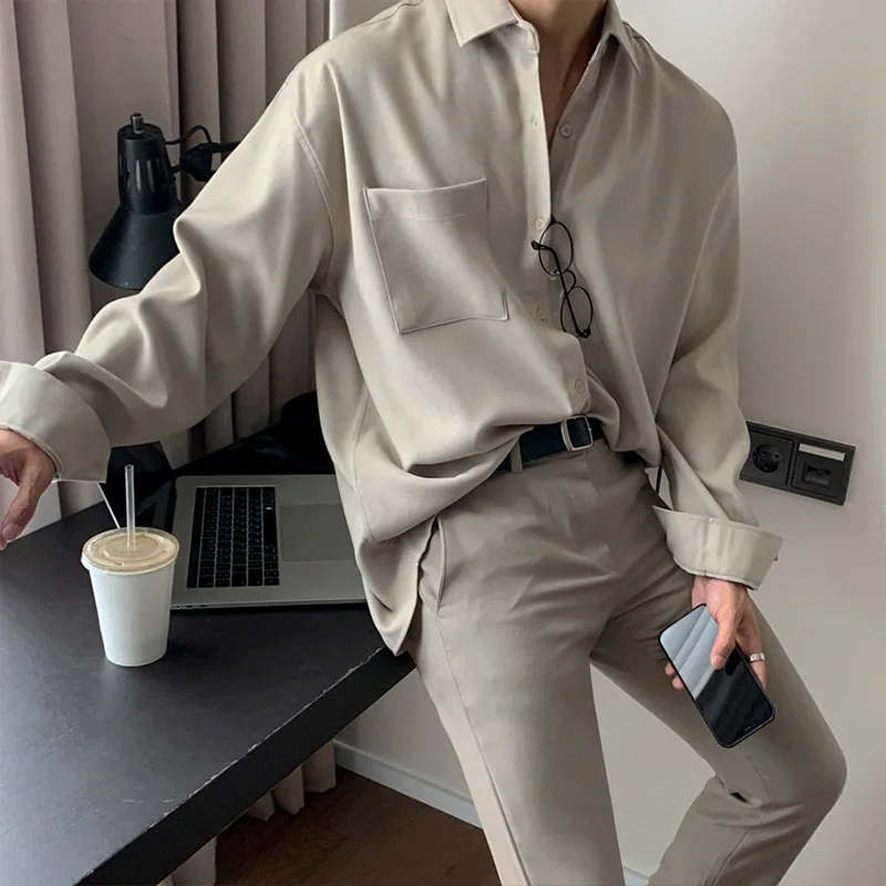 Autumn Gray Shirt Lapel Loose Versatile Long-sleeved Top Korean Style American Style Korean Dongdaemun Men's Clothing Trend
Autumn Gray Shirt Lapel Loose Versatile Long-sleeved Top Korean Style American Style Korean Dongdaemun Men's Clothing Trend