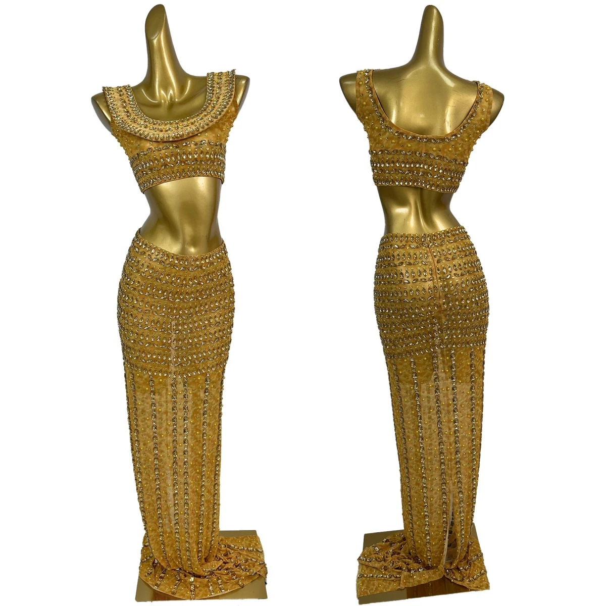 Women Sparkly Crystals Crop Tops Long Skirt 2Pieces Set Luxury Prom Sexy Mesh Elegant Evening Dresses Party Gown Huangjinxian
Women Sparkly Crystals Crop Tops Long Skirt 2Pieces Set Luxury Prom Sexy Mesh Elegant Evening Dresses Party Gown Huangjinxian