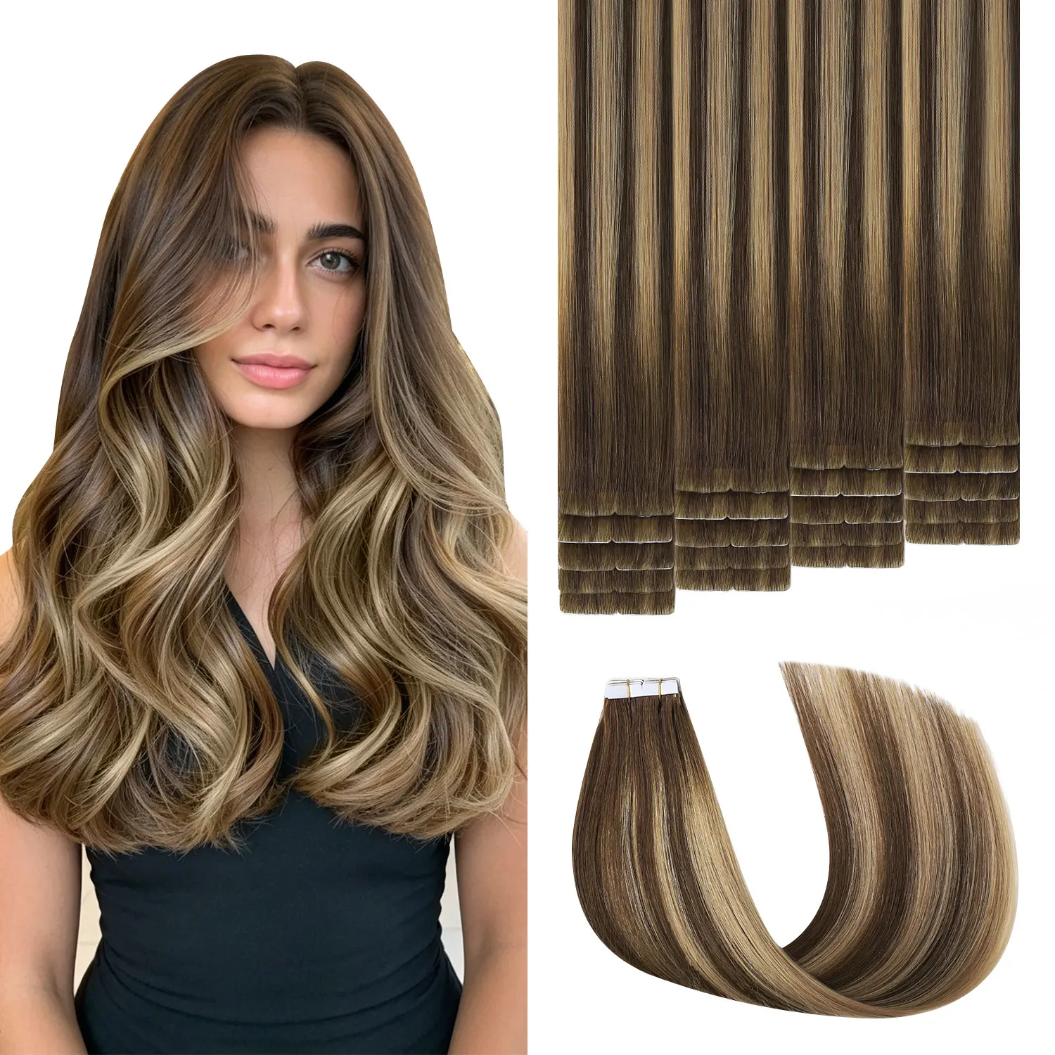 Injection Tape in Hair Extensions Real Human Hair #4/27/4 Chocolate Brown to Caramel Blonde 20pcs Invisible Tape ins Extensions
Injection Tape in Hair Extensions Real Human Hair #4/27/4 Chocolate Brown to Caramel Blonde 20pcs Invisible Tape ins Extensions
