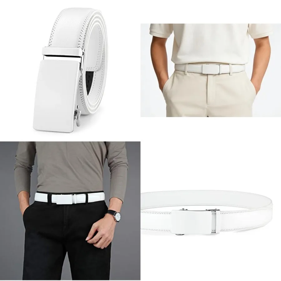 Men's Belt,Ratchet Dress Belt with Automatic Buckle Brown/Black-Trim to Fit-35mm wide,Adjustable from 36" to 44" Waist,White
Men's Belt,Ratchet Dress Belt with Automatic Buckle Brown/Black-Trim to Fit-35mm wide,Adjustable from 36" to 44" Waist,White