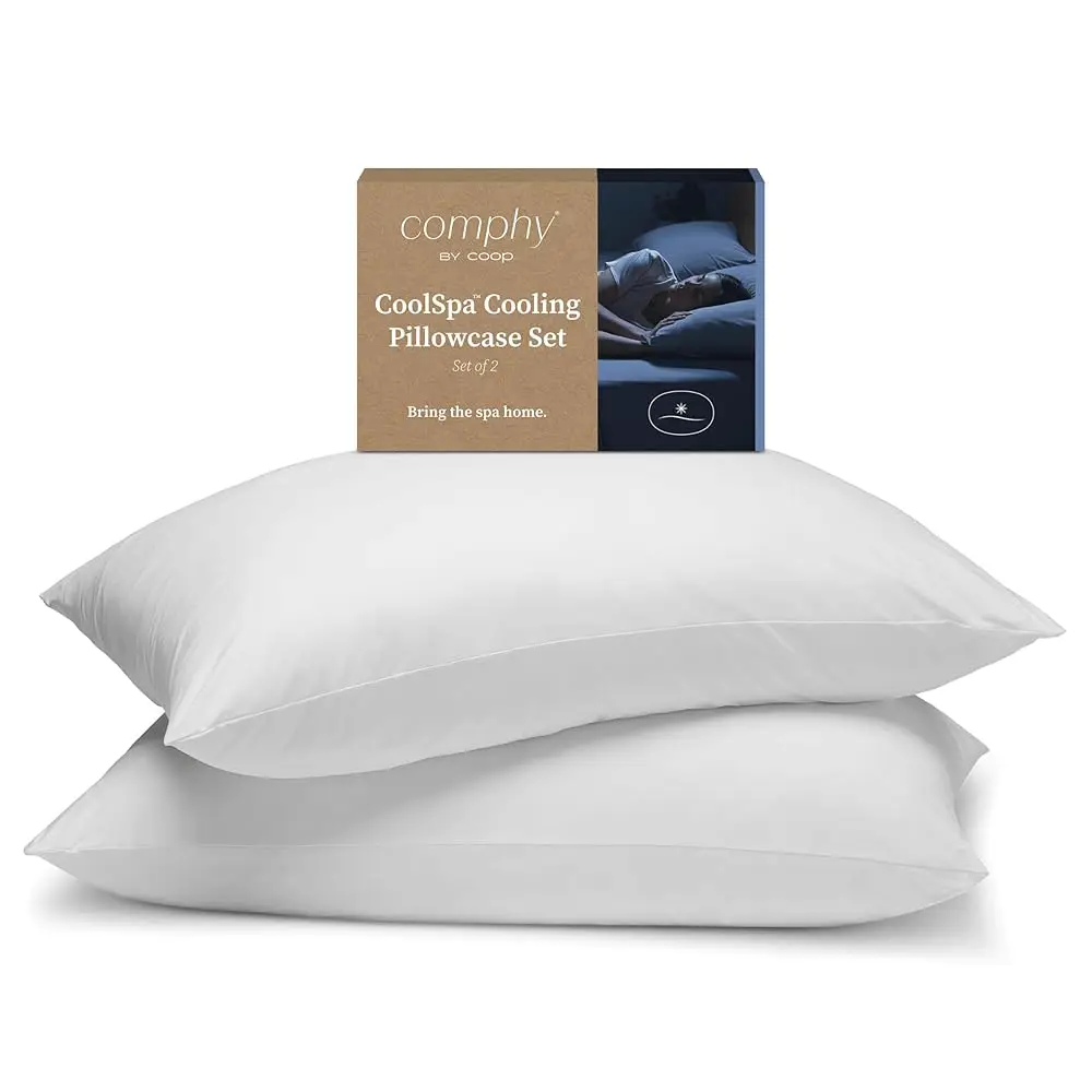 Coolspa Case Set Of 2, White King Size Pillow Covers, Luxury Spa, Breathable, Hotel Quality Pillow Cases
Coolspa Case Set Of 2, White King Size Pillow Covers, Luxury Spa, Breathable, Hotel Quality Pillow Cases