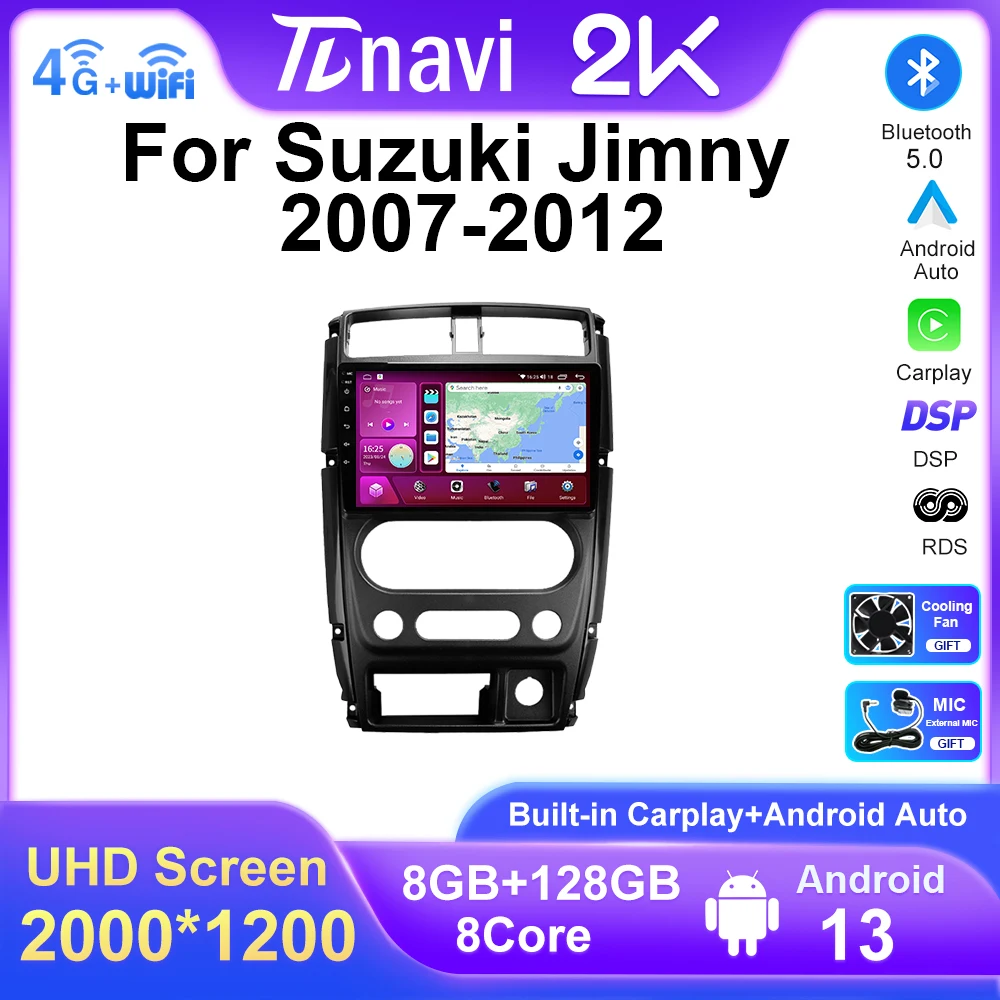 2K Screen Android 13 For Suzuki Jimny 3 2007 - 2012 Car Radio Multimedia Video Player Navigation GPS Stero Auto Carplay DSP DVD
2K Screen Android 13 For Suzuki Jimny 3 2007 - 2012 Car Radio Multimedia Video Player Navigation GPS Stero Auto Carplay DSP DVD