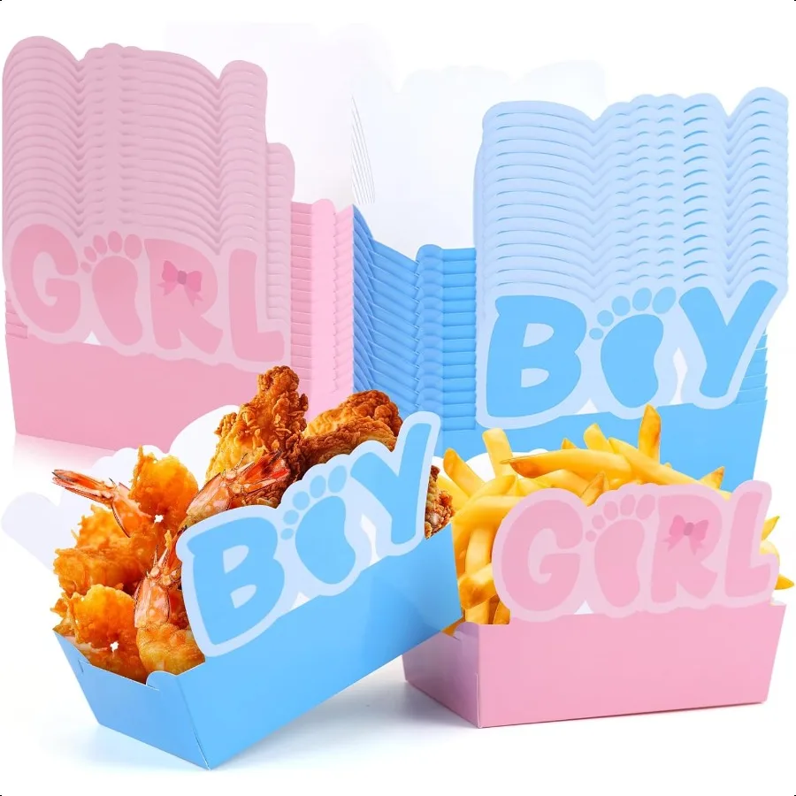 60 PCS Baby Party Supplies Boy or Girl Disposable Paper Food Serving Trays Pink Blue Snack Disposable Boats for He or She Par
60 PCS Baby Party Supplies Boy or Girl Disposable Paper Food Serving Trays Pink Blue Snack Disposable Boats for He or She Par
