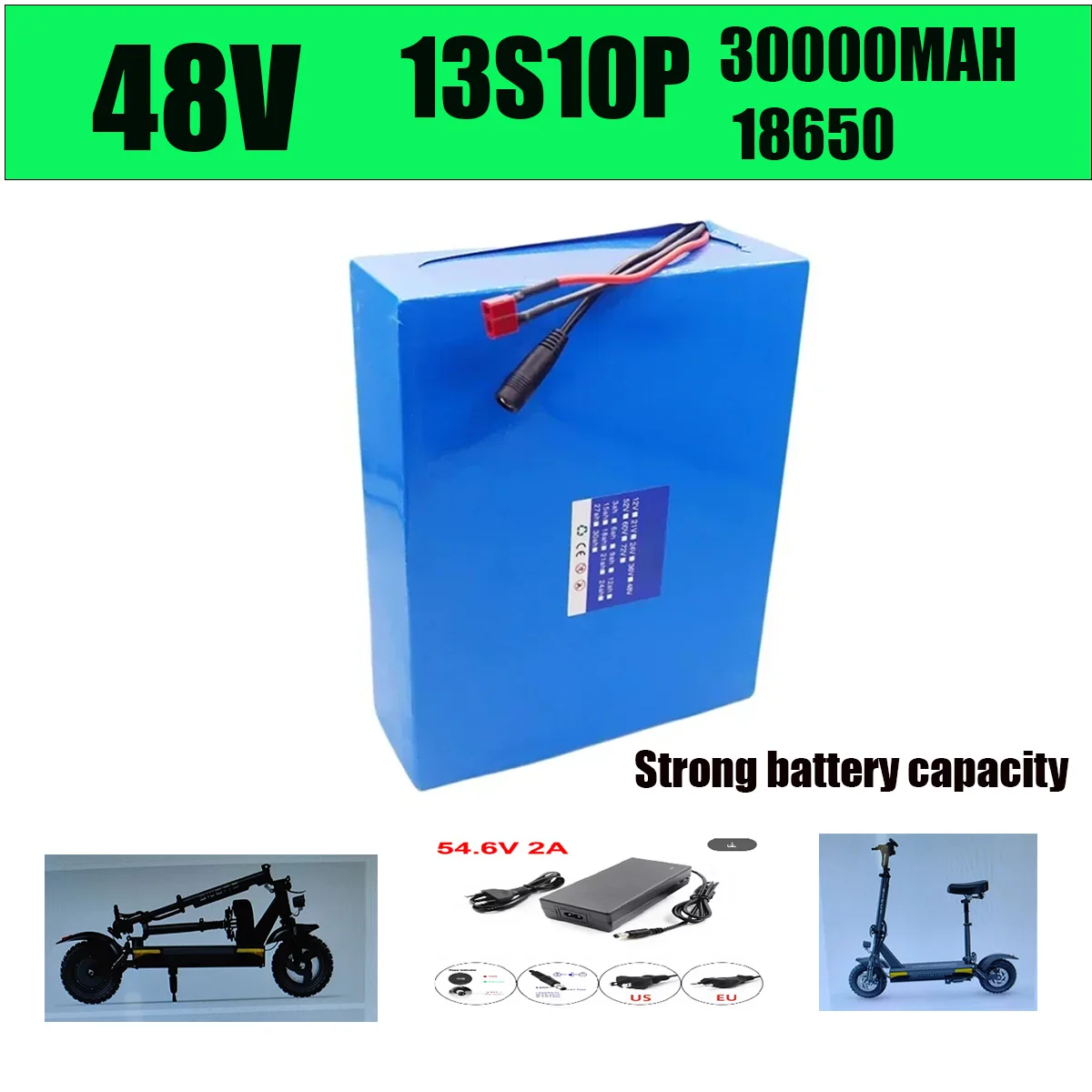 New 100%Original 48V13s10p 30Ah Lithium Battery Pack 48v 30000mAh 2000W suit bremer R3/R6 E3 Pro F3 Batteries Built in 50A BMS 
New 100%Original 48V13s10p 30Ah Lithium Battery Pack 48v 30000mAh 2000W suit bremer R3/R6 E3 Pro F3 Batteries Built in 50A BMS
