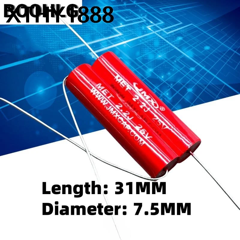 10PCS JMX MET MKP 2.2uf 225 2u2 63v 100v copper foot high-frequency axial audio heating capacitor
10PCS JMX MET MKP 2.2uf 225 2u2 63v 100v copper foot high-frequency axial audio heating capacitor