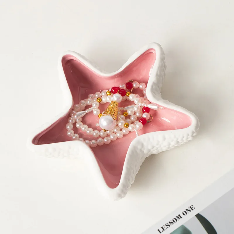 Colorful Starfish-Shaped High-Quality Ceramic Jewelry Tray Multifunctional for Storing Small Jewelry Snacks and Fruit
Colorful Starfish-Shaped High-Quality Ceramic Jewelry Tray Multifunctional for Storing Small Jewelry Snacks and Fruit