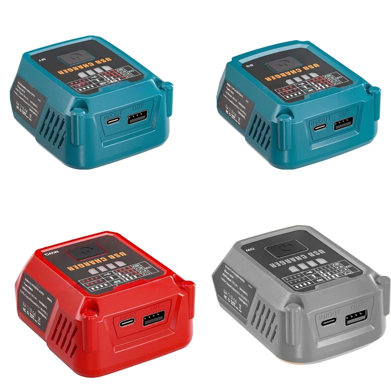 100W Fast Charging Station Portable Power Inverter for Makita/DL/Milwaukee/Bosch 18V/20V Batteries with USB Type-C Port Charging
100W Fast Charging Station Portable Power Inverter for Makita/DL/Milwaukee/Bosch 18V/20V Batteries with USB Type-C Port Charging